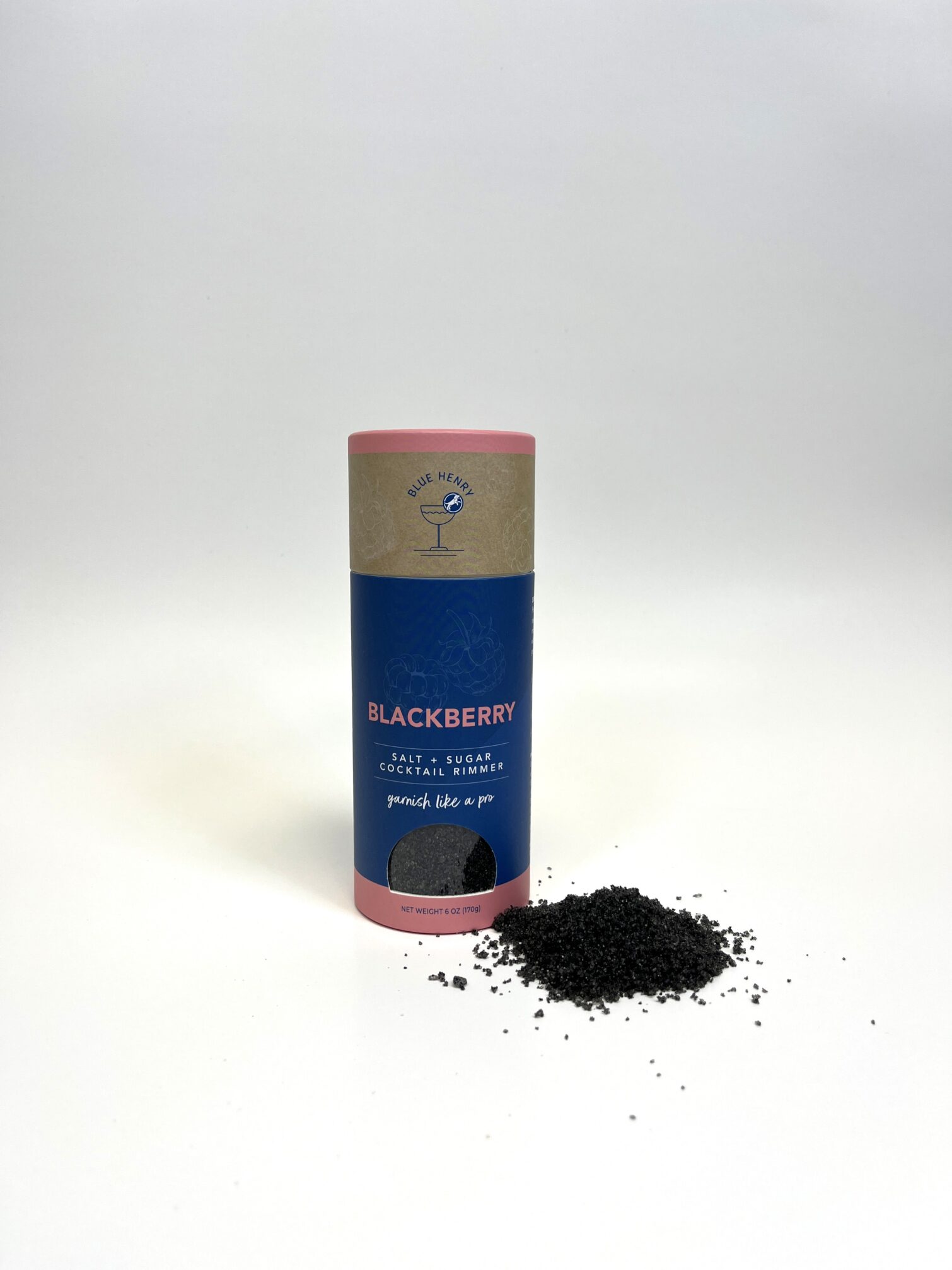 Blue Henry Blackberry cocktail rimmer packaging.