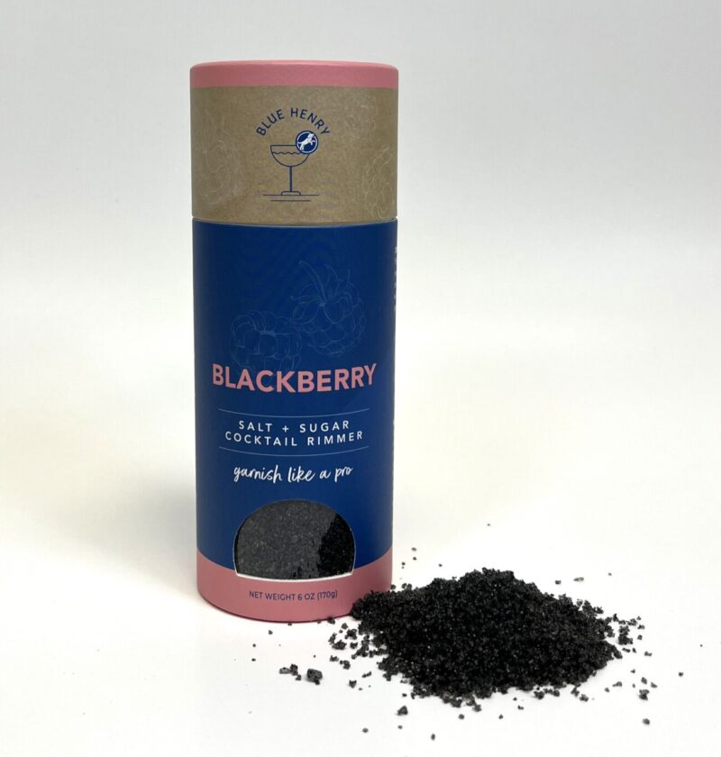 Blue Henry Blackberry cocktail rimmer packaging.