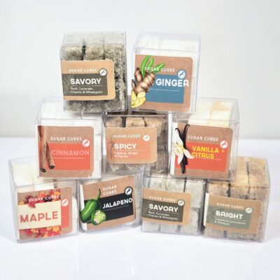group photo of all bluehenry mini sugar cubes naturally flavored
